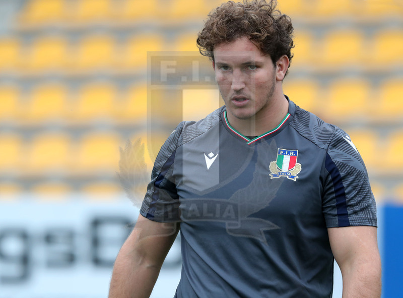 Autumn Nations Series 2021, Parma, Itallia v Uruguay, stadio Lanfranchi, team run della Nazionale Maggiore, Michele Lamaro. Foto Daniele Resinii/Fotosportit