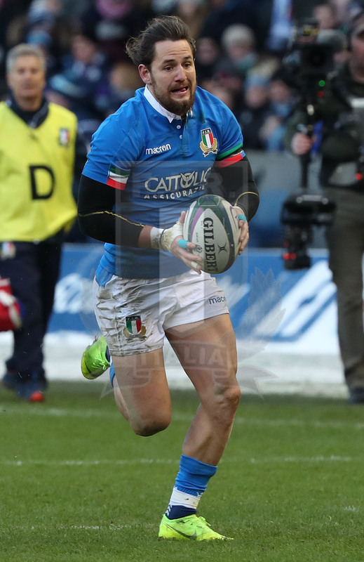 Guinness Sei Nazioni 2019, Round 1, Edimburgo, Murrayfield 02/02/2019, Scozia v Italia, Michele Campagnaro. Foto Daniele Resini/Fotosportit