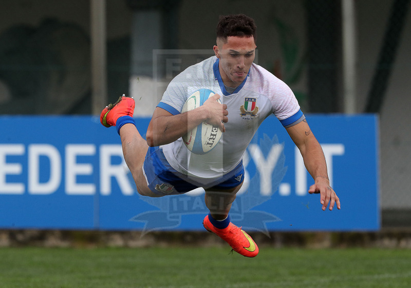 Nazionale A, Test Match 2021, Padova, stadio Plebiscito 14/11/2021, Italia A v Uruguay, Jacopo Trulla in tuffo per la meta annullata dell\