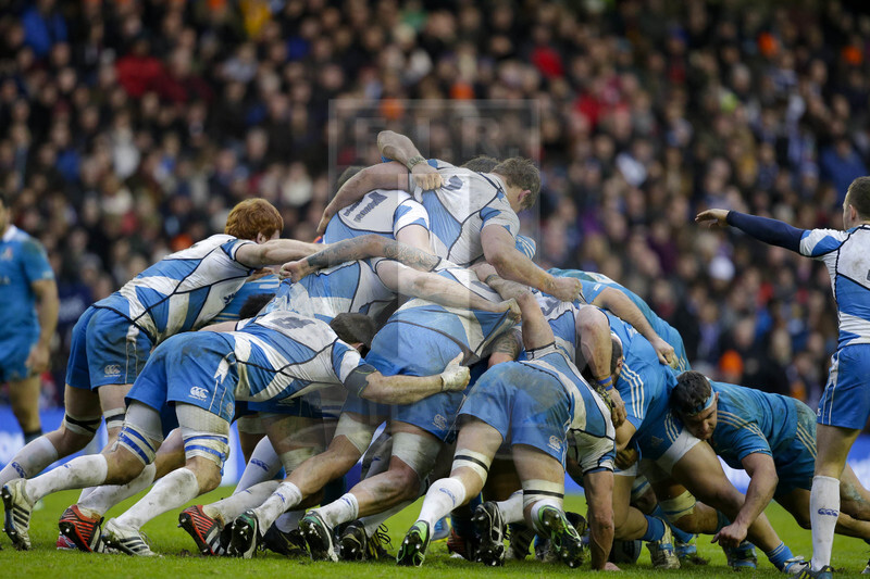 RBS 6 Nazioni 2013, Edimburgo, Murrayfield Stadium, 9-02-2013, Scozia v Italia. Mischia stappata