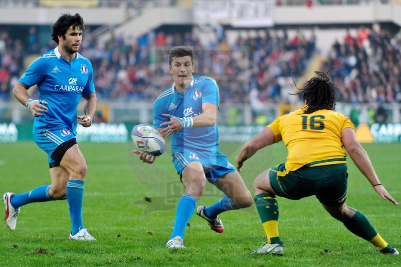 Cariparma Test Match 2013 - 09/11/2013 - Torino, Stadio Olimpico - Italia v Australia - Foto Elena Barbini-Tommaso Allan al passaggio