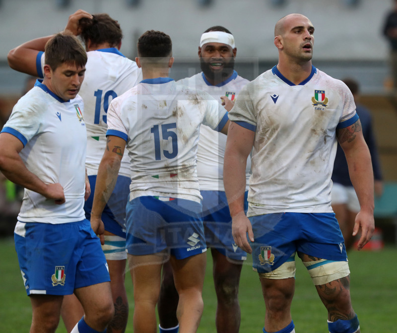 Nazionale A, Test Match 2021, Padova, stadio Plebiscito 14/11/2021, Italia A v Uruguay, Azzurri a fine match. Foto Daniele Resini/Fotosportit