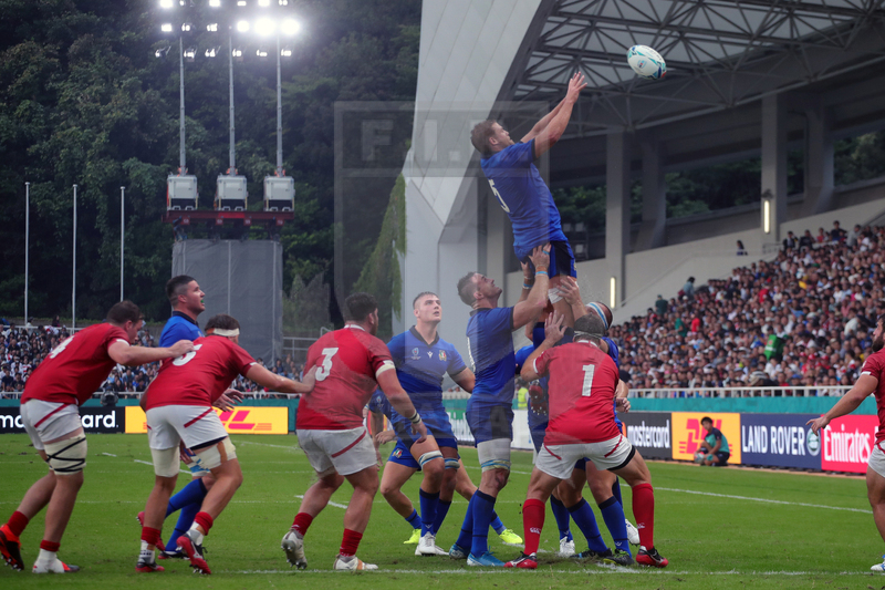 Rugby World Cup 2019 Giappone, Fukuoka, Fukuoka Hakatanomori Stadium 25/09/2019, Italia v Canada, Dean Budd riceve palla in touche. Foto Giuseppe “Pino” Fama