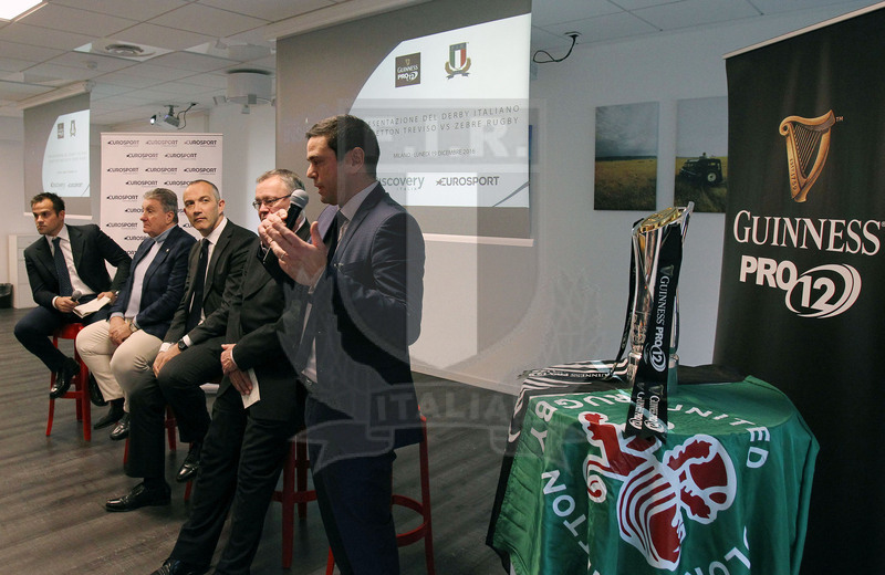 Milano, 19/12/2016, presentazione del derby fra Zebre e Benetton Treviso, l\