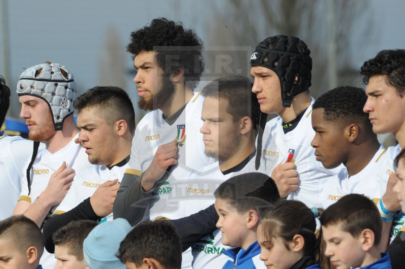 Test match U18, Badia Polesine 24/02/2018, Italia U18 v Francia U18, Azzurri all\