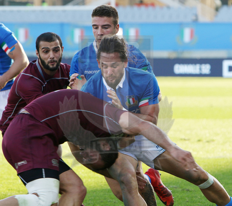 Cattolica Test Match 2018, Firenze, stadio Artemio Franchi 10/11/2018, Italia v Gorgia, Michele Campagnaro e Luca Sperandio. Foto Daniele Resini.