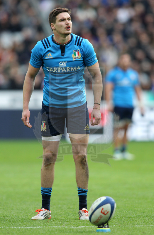 Rbs Sei Nazioni 2016, round 1, Parigi, Stade de France 06/02/2016, Francia v Italia, Carlo Canna al calcio piazzato. Foto Daniele Resini/Fotosportit