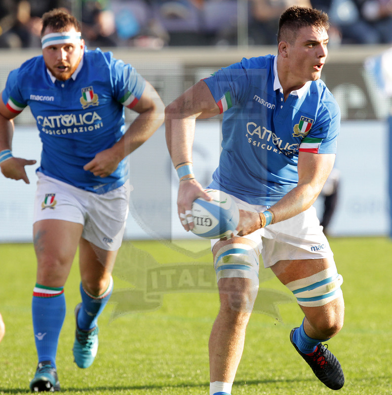 Cattolica Test Match 2018, Firenze, stadio Artemio Franchi 10/11/2018, Italia v Gorgia, Jake Polledri con Lovotti in sostegno. Daniele Resini/Fotosportit