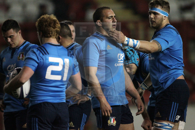 RBS Sei Nazioni 2017, Cumbernauld, Broadwood Stadium 17/03/2017, Scozia U20 v Italia U20, Niccolò Cannone rincuora Daniele Rimpelli. Foto Daniele Resini/Fotosportit