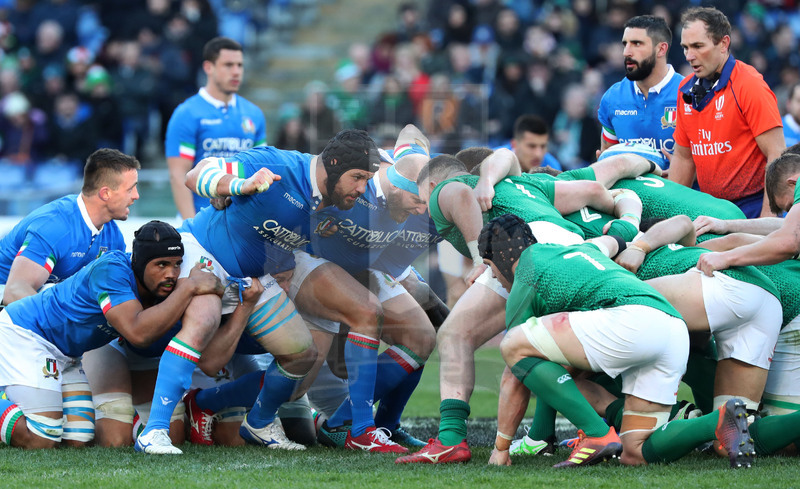 Guinness Sei Nazioni 2019, Round 3, Roma, stadio Olimpico 24/02/2019, Italia v Irlanda, mischie a confronto.Foto Daniele Resini/Fotosportit