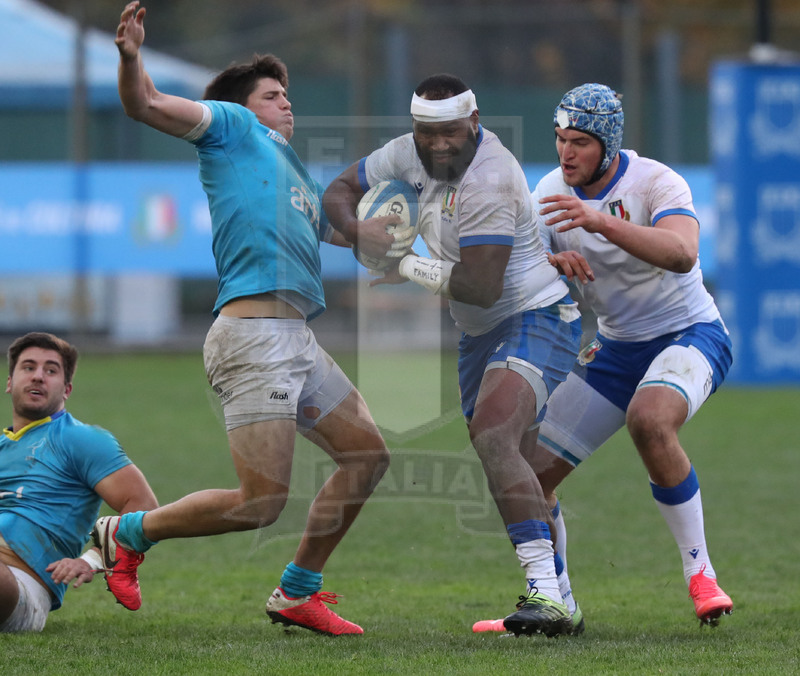 Nazionale A, Test Match 2021, Padova, stadio Plebiscito 14/11/2021, Italia A v Uruguay, break di Ratuva Tavuyara. Foto Daniele Resini/Fotosportit