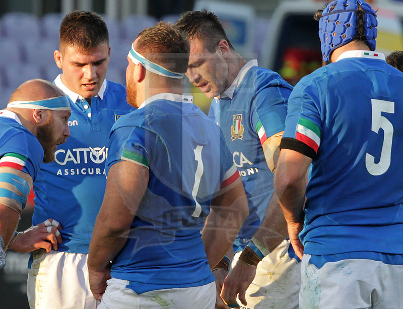 Cattolica Test Match 2018, Firenze, stadio Artemio Franchi 10/11/2018, Italia v Gorgia, Leo Ghiraldini parla agli avanti azzurri. Foto Daniele Resini/Fotosportit