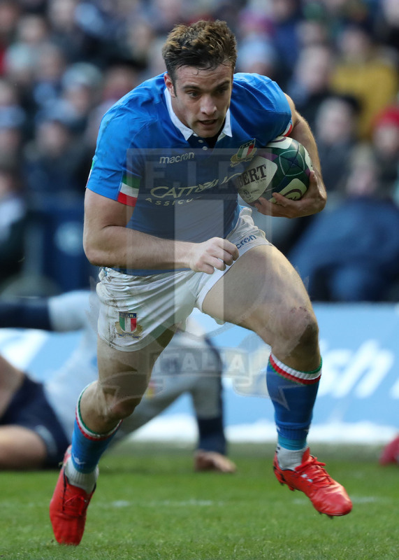Guinness Sei Nazioni 2019, Round 1, Edimburgo, Murrayfield 02/02/2019, Scozia v Italia, Edoardo Padovani. Foto Daniele Resini/Fotosportit
