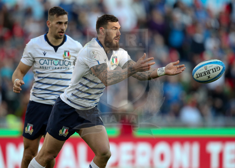 Guinness Sei Nazioni 2020, Round 3, Roma, Stadio Olimpico, 22/02/2020, Italia v Scozia. Jayden Ayward apre palla. Foto Roberto Bregani/Fotosportit