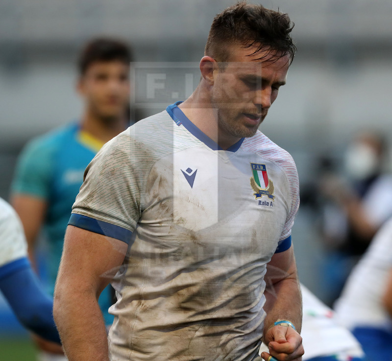 Nazionale A, Test Match 2021, Padova, stadio Plebiscito 14/11/2021, Italia A v Uruguay, Bram Steyn a fine match. Foto Daniele Resini/Fotosportit