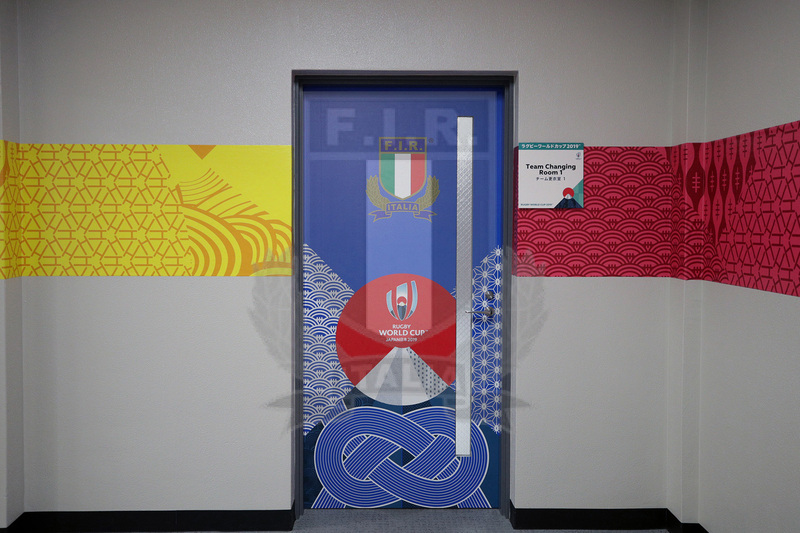 Rugby World Cup 2019 Giappone, Higashi Osaka Hanazono Rugby Stadium 22/09/2019, Italia v Namibia, lo spogliatoio azzurro. Giuseppe “Pino” Fama/CFP
