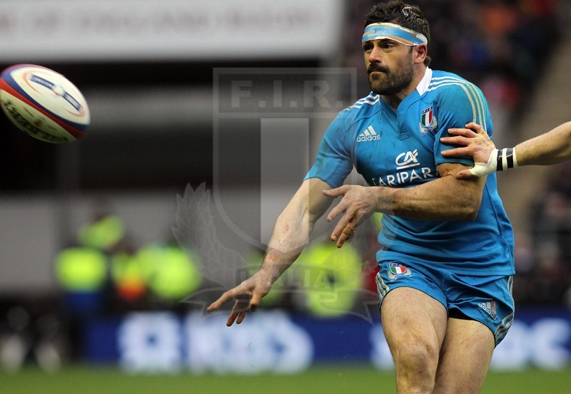 Sei Nazioni 2013, Twickenham 10/03/2013, Inghilterra v Italia, Andrea Masi apre palla.