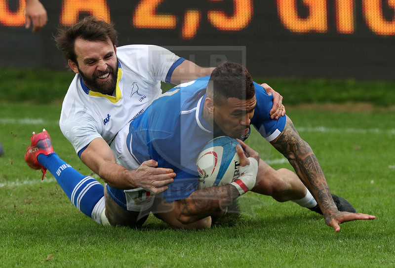 Autumn Nations Series 2021, Parma, stadio Lanfranchi 20/11/2021, Itallia v Uruguay, la meta, annullata, di Monty Ioane. Foto Daniele Resini/Fotosportit