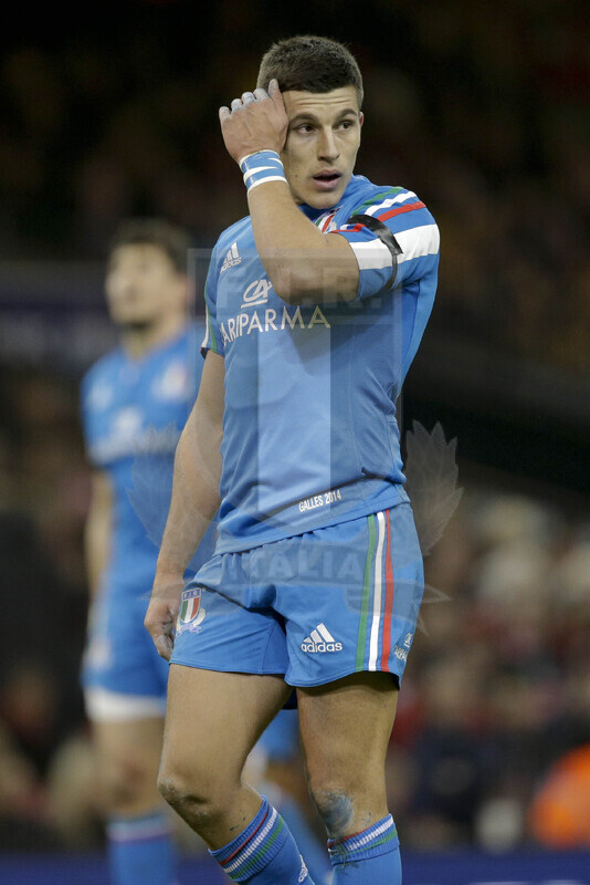 RBS 6 Nazioni 2014, Cardiff, Millennium Stadium, 1/02/2014, Galles v Italia. Tommaso Allan Foto: Roberto Bregani