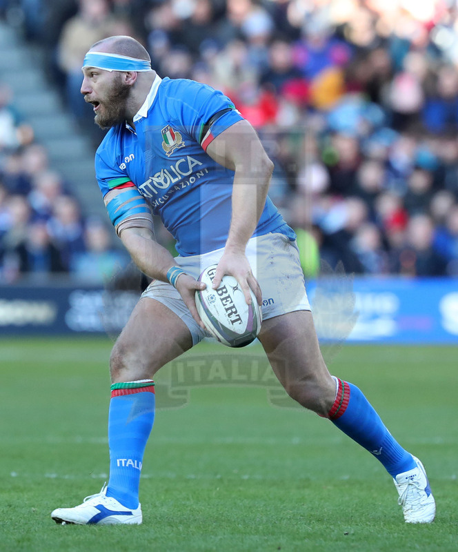 Guinness Sei Nazioni 2019, Round 1, Edimburgo, Murrayfield 02/02/2019, Scozia v Italia, Leonardo Ghiraldini. Foto Daniele Resini/Fotosportit