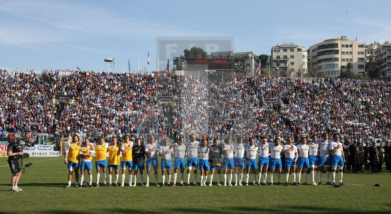 Sei Nazioni 2007, Roma, stadio Flaminio 03/02/2007, Italia v Francia, gli Azzurri all\