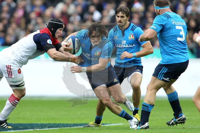 Rbs Sei Nazioni 2016, round 1, Parigi, Stade de France 06/02/2016, Francia v Italia, break di Michele Campagnaro. Foto Daniele Resini/Fotosportit