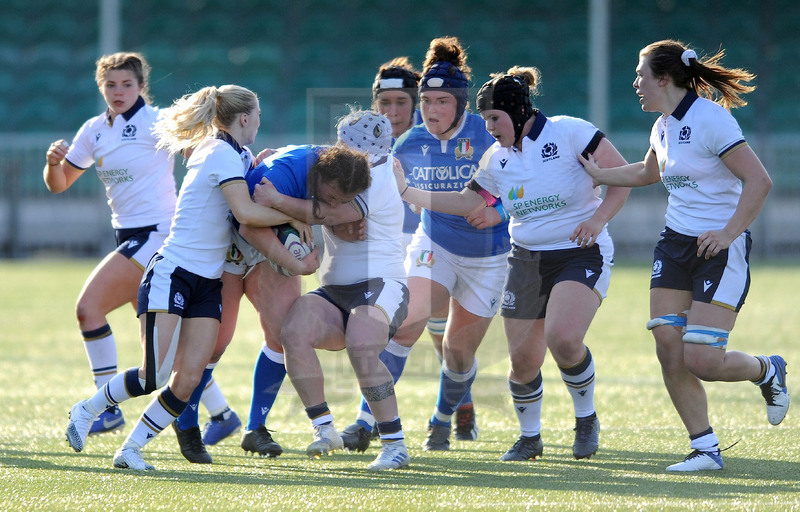 Guinness Sei Nazioni Donne 2021, Glasgow, Scoststoun Stadium 17/04/2021, Scozia Donne v Italia Donne, Erica Skofca in percussione. Foto David Gibson/Fotosportit