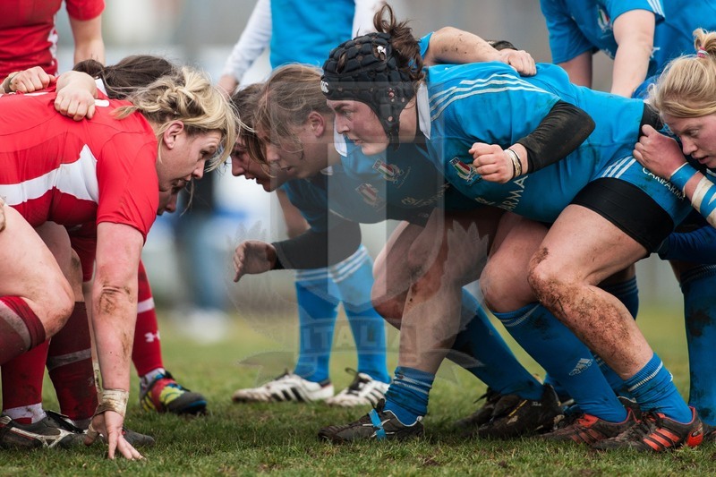 RBS 6 Nazioni Femminile 2013, Benevento, Campo Pace Vecchia, 24-02-2013, Italia v Galles. Bettoni, Zanon e Gai all\