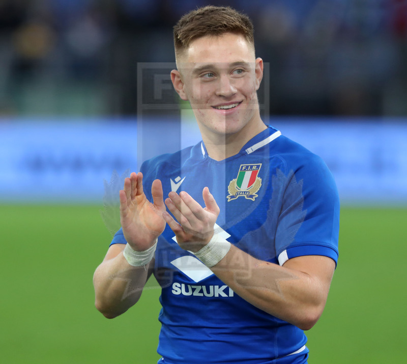Autumn Nations Series 2021, Roma, Stadio Olimpico, 06/11-2021, Itallia vs Nuova Zelanda, gli Azzurri al giro di campo a fine match: Stephen Varney. Foto Daniele Resini/Fotosportit