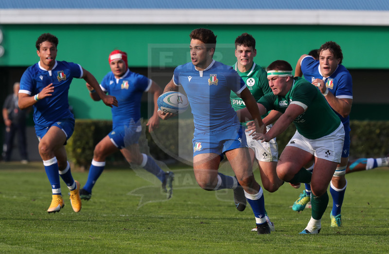 Test match U18, Trviso, stadio di Monigo, Italia U18 v Irlanda U18, un break di Lorenzo Nanni. Foto Daniele Resini/Fotosportit
