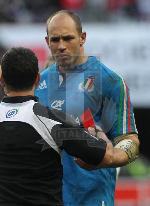 RBS 6 Nazioni, round 2, 09-02/2014, Parigi Stade De France, Francia v Italia, Sergio Parisse discute con l\