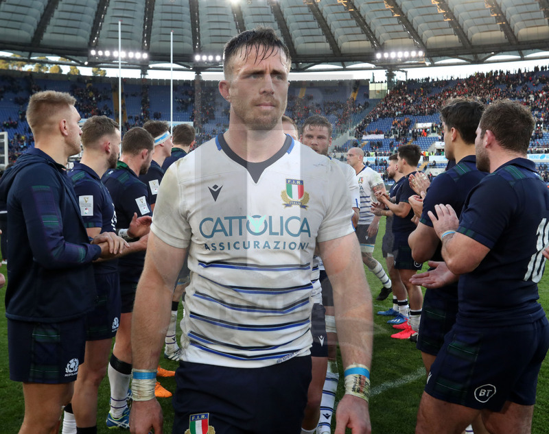 Guinness Sei Nazioni 2020, Round 3, Roma, Stadio Olimpico 22/02/2020, Italia v Scozia, Braam Steyn nel corridoio scozzese a fine match. Foto Daniele Resini/Fotosportit.