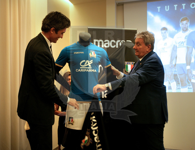 Milano, presentazione del nuovo sponsor tecnico Fir, Milano, NHOW Hotel 03/07/2017, Gianluca Pavanello, ad di Macron e il Presidente federale Alfredo Gavazzi. Foto Daniele Resini/Fotosportit