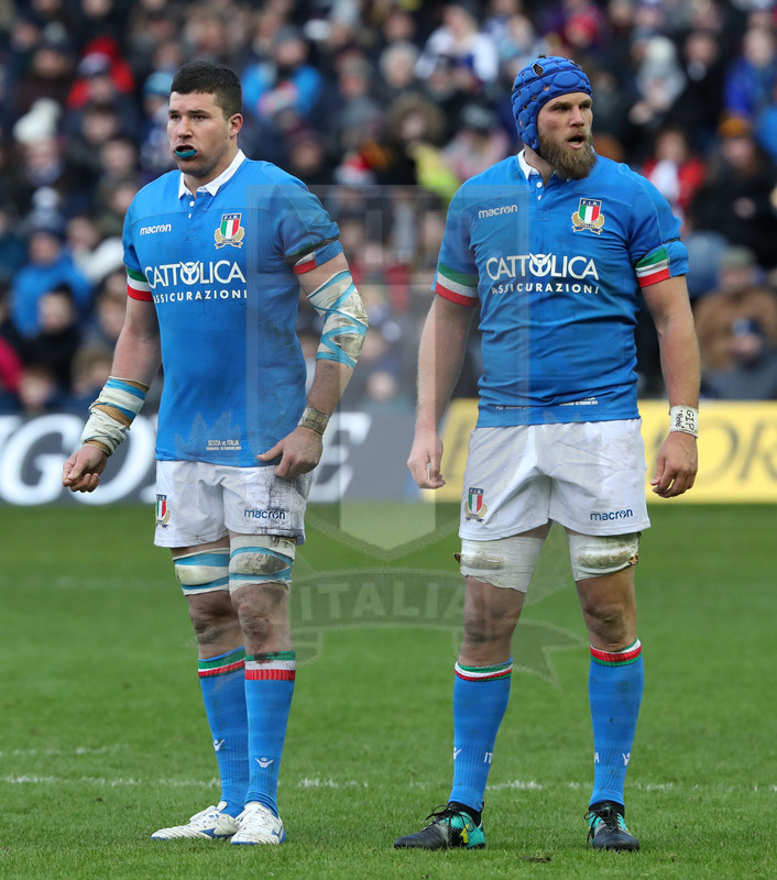 Guinness Sei Nazioni 2018, Round 1, Edimburgo, Murrayfield 02/02/2019, Scozia v Italia, Sebastian Negri e Dean Budd. Foto Daniele Resini/Fotosportit