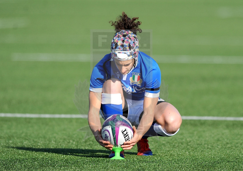 Guinness Sei Nazioni Donne 2021, Glasgow, Scoststoun Stadium 17/04/2021, Scozia Donne v Italia Donne, Michela Sillari al calcio piazzato. Foto David Gibson/Fotosportit