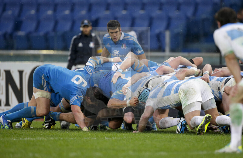 Cariparma Test Match 2013, Roma, Stadio Olimpico, 23-11-2013, Italia v Argentina. Ingaggio in mischia chiusa Foto Roberto Bregani / Fotosportit
