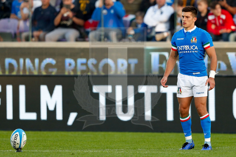 Cattolica Test Match 2018, Firenze, stadio Artemio Franchi 10/11/2018, Italia v Gorgia, Tommaso Allan al calcio piazzato. Foto Daniele Resini/Fotosportit