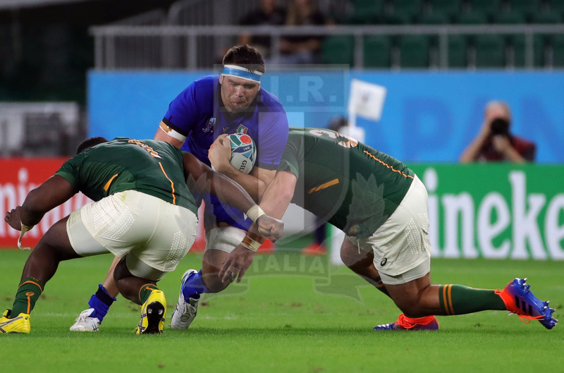 Rugby World Cup 2019 Giappone, Shizuoka, Shizuoka Stadium Ecopa 04/10/2019, Sudafrica v Italia, David Sisi in percussione. Foto Giuseppe “Pino” Fama