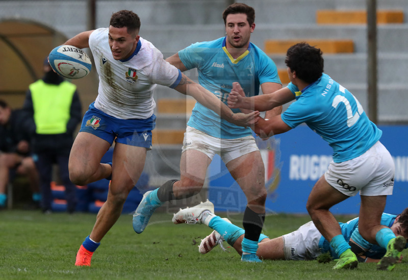 Nazionale A, Test Match 2021, Padova, stadio Plebiscito 14/11/2021, Italia A v Uruguay, break di Jacopo Trulla. Foto Daniele Resini/Fotosportit
