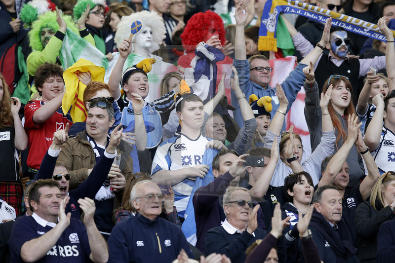 RBS 6 Nazioni 2014, Roma, Stadio Olimpico, 22-02-2014, Italia v Scozia. I tifosi scozzesi in festa al termine della partita. Foto: Roberto Bregani