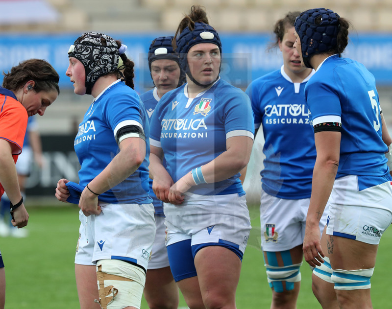 Sei Nazioni Donne 2021, Parma, stadio Lanfranchi 10/04/2021, Italia v Inghilterra, la mischia azzurra, con Skofca e Bettoni. foto Daniele Resini/Fotosportit