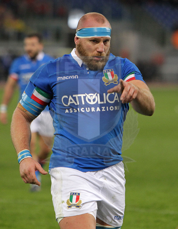 Guinness Sei Nazioni 2019, Round 2, Roma, Stadio Olimpico 09/02/2019, Italia v Galles, Leonardo Ghiraldini. Foto Daniele Resini/Fotosportit