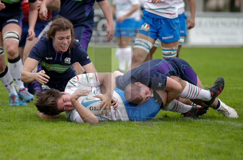 Test Match Donne Novembre 2018, Calvisano (BS), Pata Stadium, 4-11-2018, Italia Femminile v Scozia Femminile. La meta di Valentina Ruzza. Foto: Roberto Bregani/Fotosportit
