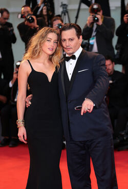 Actor Johnny Depp and actress Amber Heard at the 72nd Venice Film Festival