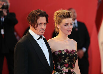 Actor Johnny Depp and actress Amber Heard at the 72nd Venice Film Festival