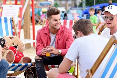 Love Island Heartthrob Chris Hughes Visits The Beach at Brent Cross London