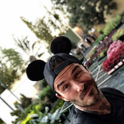 The Beckham s enjoy a family day at Disneyland.