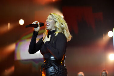 Singer Ellie Goulding performs on stage at the SEE Hydro