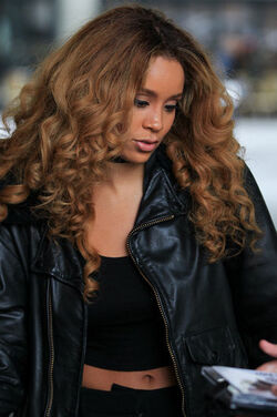 Lion Babe Jillian Hervey and Lucas Goodman leaving BBC Radio 1 Live Lounge after performing on the show London