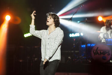 Bradley Simpson of The Vamps performs on stage at Glasgow s SEE Hydro